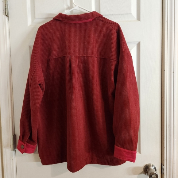 NWOT Button up red long sleeve shirt - Picture 3 of 4